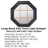 Large Four Season Town Light, Black Poly, With Grille 2-9/16" Jamb