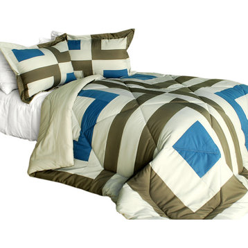 So Young Quilted Patchwork Down Alternative Comforter Set-Queen