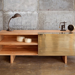 MASHstudios | LAXseries Entertainment Shelf in Polished Brass - Entertainment Centers And Tv Stands
