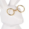 Ceramic 11"H Sideview Bunny With Glasses, White/Gold