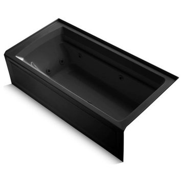 Kohler Archer 72"x36" Alcove Whirlpool With Right-Hand Drain, Black