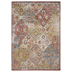 Nourison - Nourison Juniper 5'3" x 7'3" Terracotta Multicolor Vintage Indoor Area Rug - Indulge your taste for beauty with this floral Juniper area rug inspired by French country botanical designs. Soft and lovely in transitional tones of terracotta plus blue, green, ivory and rose, this delightful rug brings multi-color interest to your living room, dining room, bedroom or family room, entryway or home office.