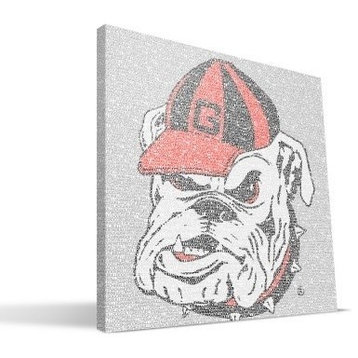 GA Bulldogs Typo Canvas Print, 16"x16"