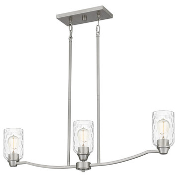 Quoizel ACA335 Acacia 3 Light 35"W Linear Chandelier - Brushed Nickel