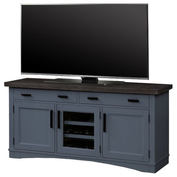 Bowery Hill Traditional 63" Traditional Wood TV Console in Denim