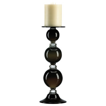 Medium Black Globe Candleholder