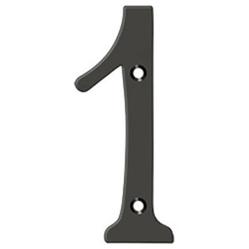 RN6-1U10B 6" Numbers, Solid Brass, Oil Rubbed Bronze