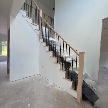 Contemporary Wood + Metal Indoor Railing