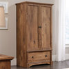Pemberly Row Traditional Engineered Wood Bedroom Armoire with Garment Rod in Oak