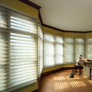 Traditional White Kitchen Custom Shadings by Hunter Douglas