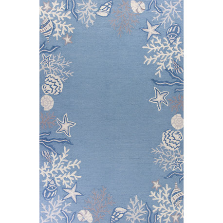 Sonesta 2024 Sea Blue Coastal Rug, 27"x45"