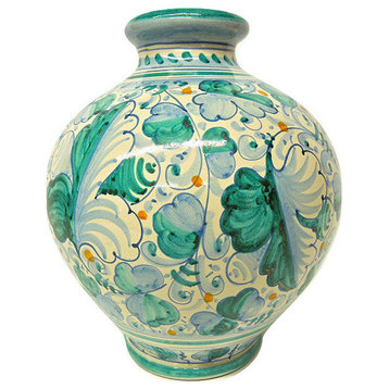 Tuscan Ceramiche d'Arte Tuscia Foglia di Montelupo Green Lamp Base
