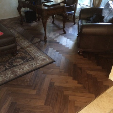 Natural Walnut "Character" Grade Herringbone Pattern Wood Floor