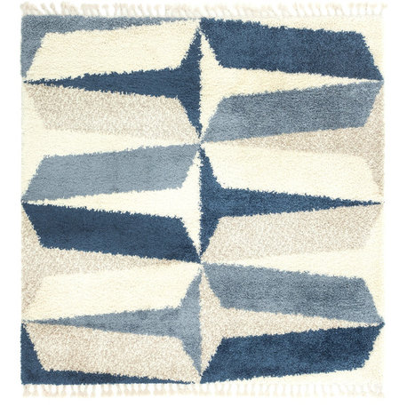 Unique Loom Blue Balanced Hygge Shag 8' 0 x 8' 0 Square Rug