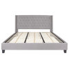 Riverdale King Size Tufted Upholstered Platform Bed, Light Gray Fabric