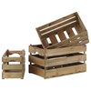 Wood Storages, 3-Piece Set, Natural Wood Brown, 19.25"x12"x11.5"