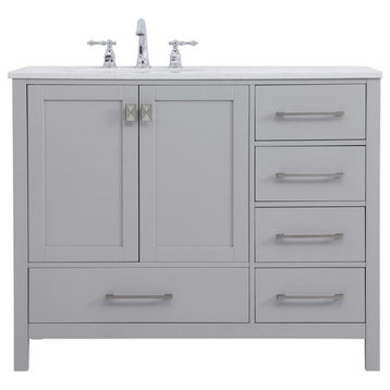 Grey 42" Single Sink Bathroom Vanity