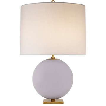 Elsie Table Lamp, 1-Light, Lilac, Cream Linen Shade, 25.5"H (KS 3014LLC-L CPYT6)