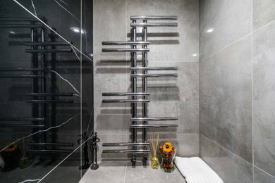 Example of a small trendy home design design in London