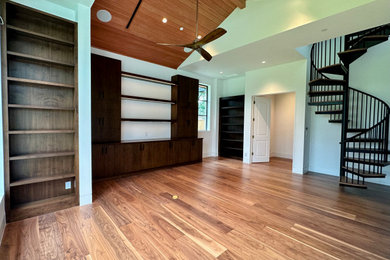 Example of a trendy home office design in Houston