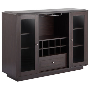 Furniture of America Bormie Contemporary Wood Multi-Storage Buffet in Espresso