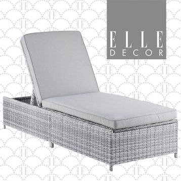 Elle Decor Vallauris Outdoor Chaise Lounge with Storage Grey