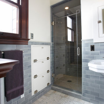 Storage and shower.