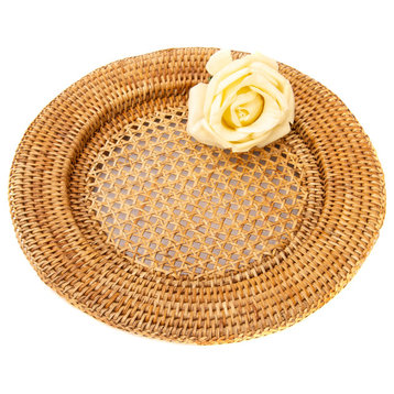 Artifacts Rattan™ Open Weave Charger, Honey Brown, 13"x13"