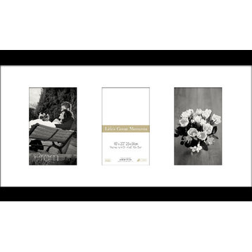 Life 's Great Moments Picture Frame, 10''x20'' Frame, Black, 3-Picture