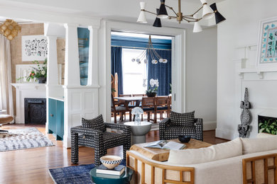 Inspiration for a transitional living room remodel in Charlotte