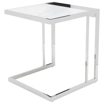 Cillian White Marble Side Table