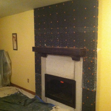 Ledge stone Fireplace remodel.