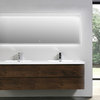MOB 72" Double Sink Wall Mounted Vanity With Acrylic Sink, Rosewood