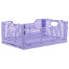 Truu Design Set of 6 Lilac Folding Plastic Storage Organization Crate