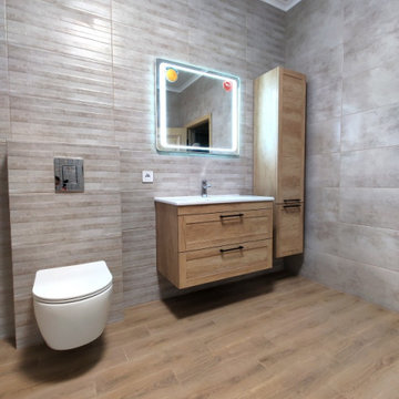 Комплексный ремонт ванной комнаты в частном доме