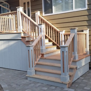 Timber frame carport for a trailer / and stair
