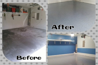 Jeremy's Garage Epoxy floor, Walls & Trim Painted