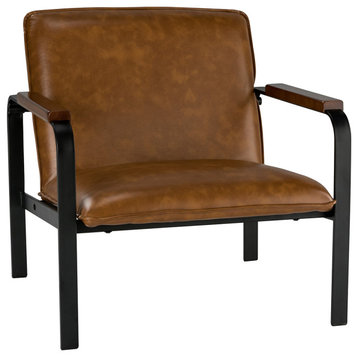 Antique Faux Leather Leisure Chair, Camel