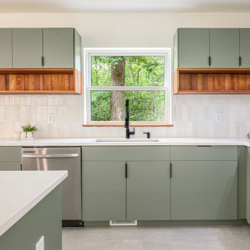 Fresh Mid-Sized Frameless Kitchen