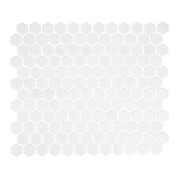 MosaicArt Epic White Hexagon Mosaic - Wall And Floor Tile