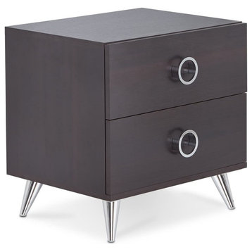 Nightstand with 2 Drawers, Espresso