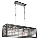 CWI Lighting - Meghna 4 Light Down Chandelier With Brown Finish - The down chandelier you need to complete the look of your industrial-chic space. The Meghna 4 Light Chandelier displays the perfect balance of modern and old world charm. Housed on a brown metal cage-like shade are clear crystals concealing four candelabra-based bulbs. Definitely not glitzy and isn't also too metal-heavy, this light fixture has the right mix of relaxed and cozy perfect for your no-nonsense yet pleasingly flexible interiors. Feel confident with your purchase and rest assured. This fixture comes with a one year warranty against manufacturers defects to give you peace of mind that your product will be in perfect condition.