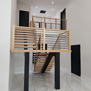 Project #143 | Floating Red Oak Staircase