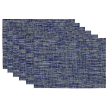 Nautical Blue Tonal Tweed Placemat, Set of 6