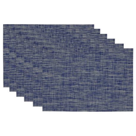 Nautical Blue Tonal Tweed Placemat, Set of 6