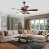 52, Indoor Oil Rubbed Bronze Reversible Ceiling Fan With Crystal Light Kit