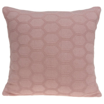 Parkland Collection Diani Transitional Pink Pillow Cover With Poly Insert