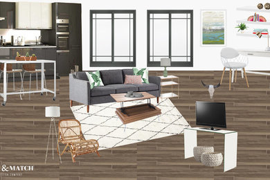 Design ideas for a small bohemian open plan living room.
