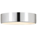 Z-Lite - Z-Lite Harley 4 Light Flush Mount, Chrome - The contemporary Harley flush mount metal drum has classic appeal with a low profile that conveys understated elegance through its large-scale silhouette. It is available in a choice of Brushed Nickel, Polished Chrome, Matte Black, Bronze, and Rubbed Brass finishes.