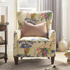 Paradise Upholstered Armchair, Tropical Floral Beige Polyester